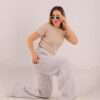 ⁦Wide Leg Melton ( Fanky ) ( Gray )⁩ - الصورة ⁦9⁩