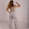 ⁦Wide Leg Melton ( Fanky ) ( Gray )⁩ - الصورة ⁦4⁩
