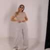 ⁦Wide Leg Melton ( Fanky ) ( Gray )⁩ - الصورة ⁦3⁩