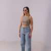 Long Wide Jeans ( Ice Blue ) - Image 2