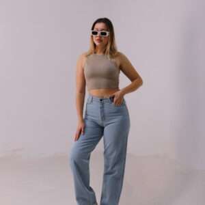 Long Wide Jeans ( Ice Blue )