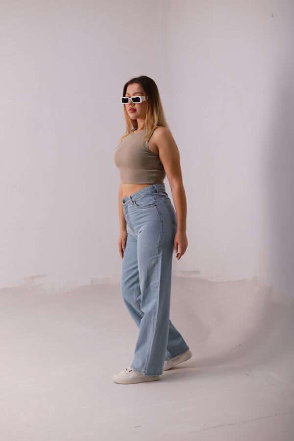 Long Wide Jeans ( Ice Blue ) - Image 6
