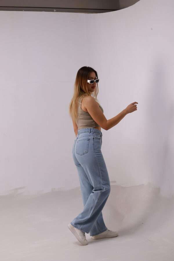 Long Wide Jeans ( Ice Blue ) - Image 4
