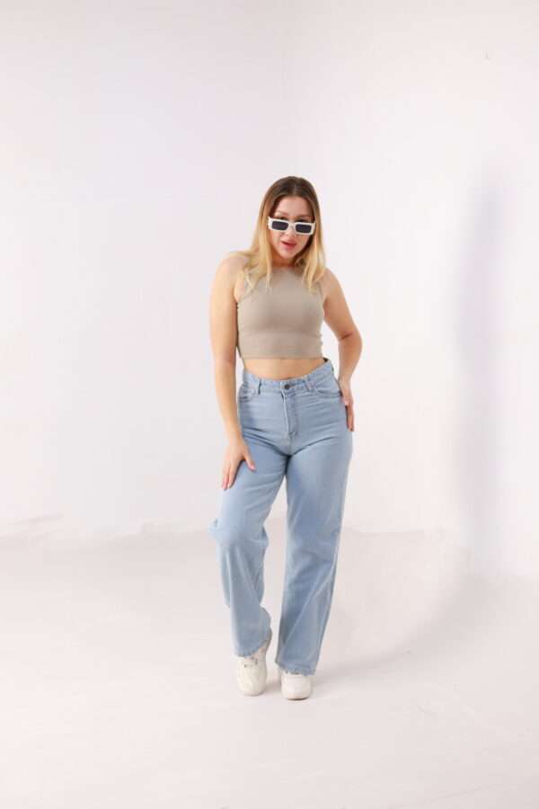Long Wide Jeans ( Ice Blue ) - Image 3