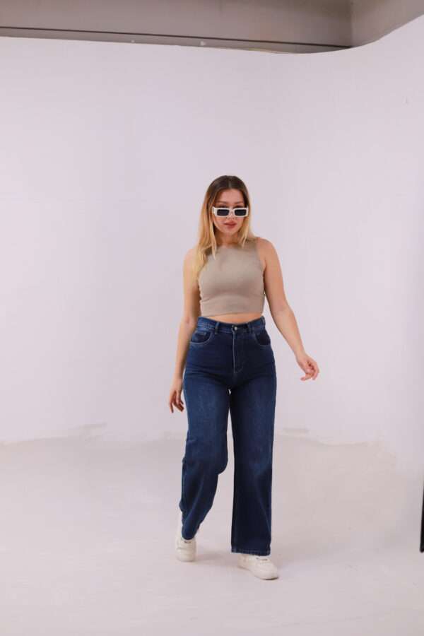 Wide Leg Jeans ( Navy Blue ) - Image 16