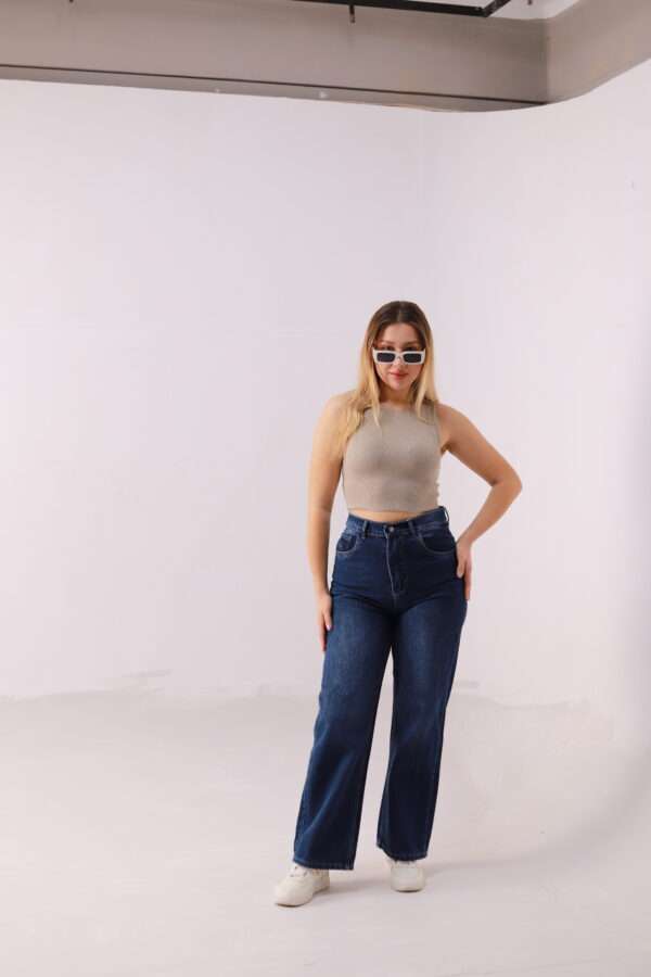 Wide Leg Jeans ( Navy Blue ) - Image 15