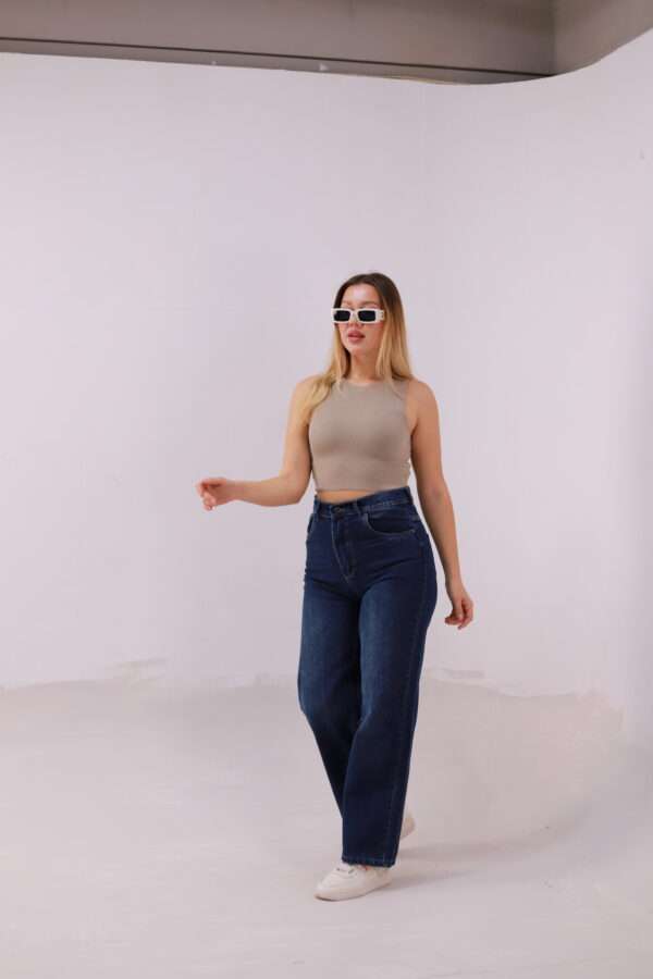 Wide Leg Jeans ( Navy Blue ) - Image 14