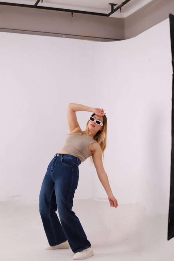 Wide Leg Jeans ( Navy Blue ) - Image 12