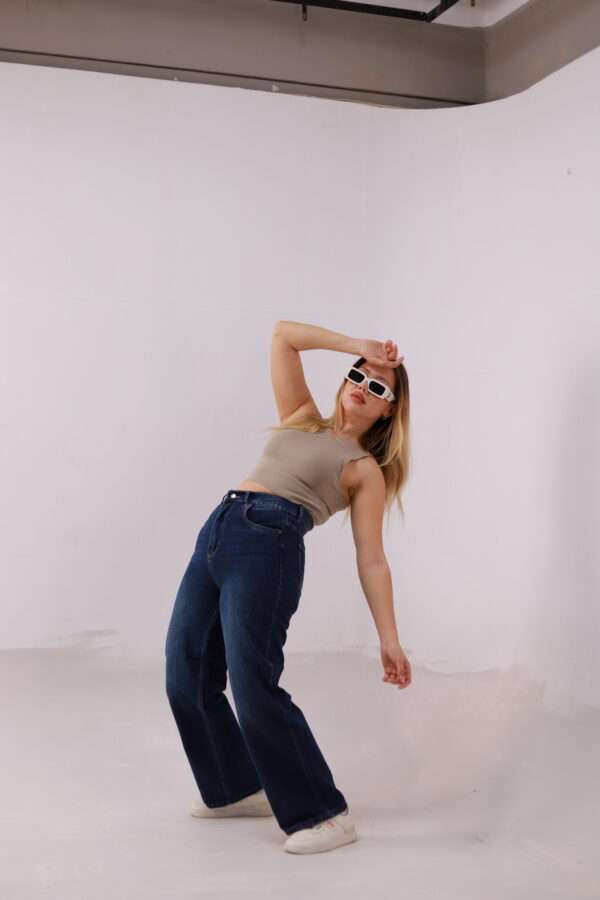 Wide Leg Jeans ( Navy Blue ) - Image 11