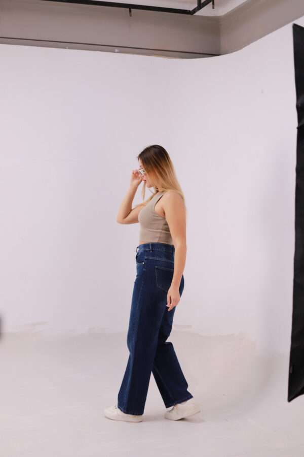 Wide Leg Jeans ( Navy Blue ) - Image 7
