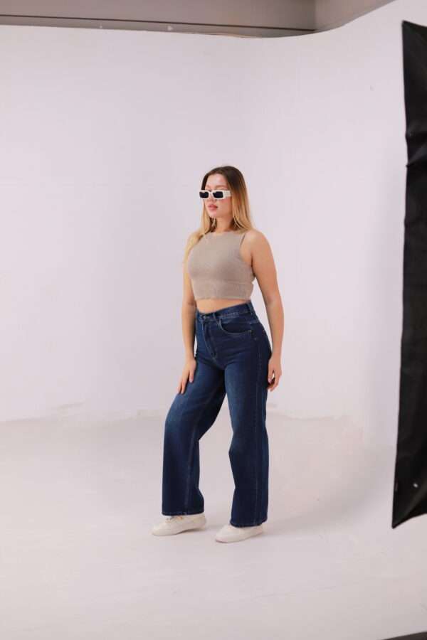 Wide Leg Jeans ( Navy Blue ) - Image 6