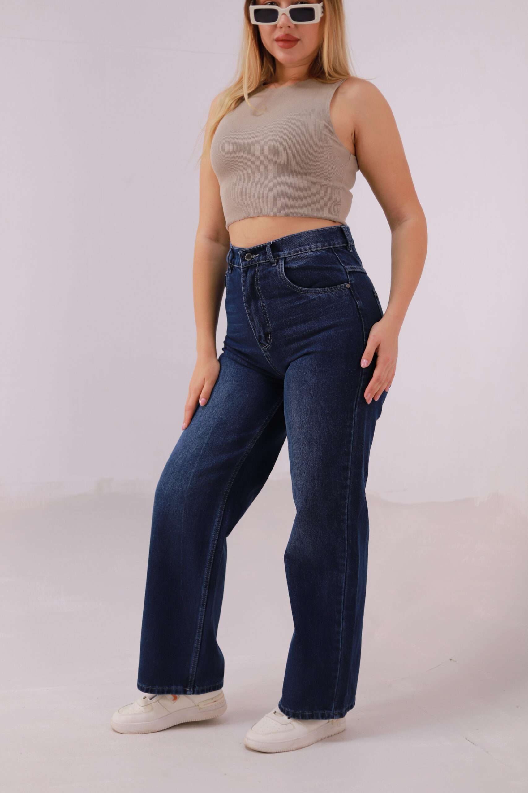 Wide Leg Jeans ( Navy Blue )
