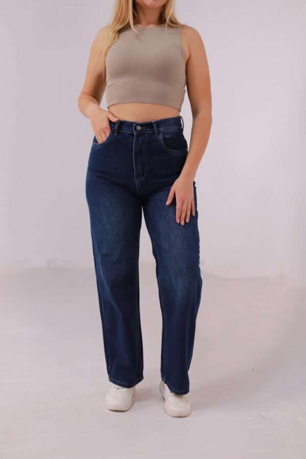 Wide Leg Jeans ( Navy Blue ) - Image 3