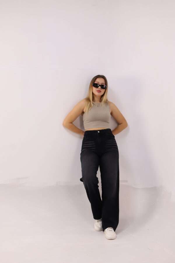 Wide Leg Jeans ( Gray ) - Image 5