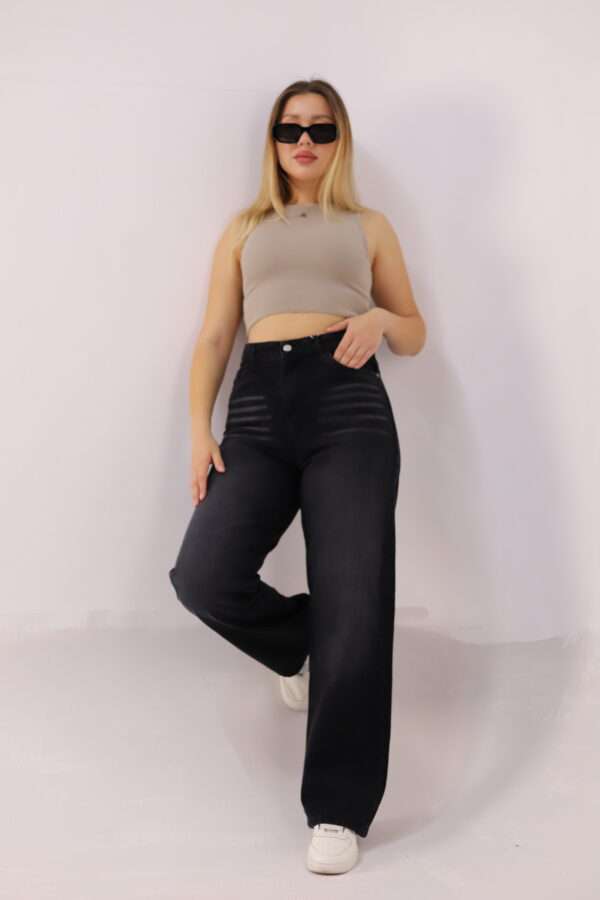 Wide Leg Jeans ( Gray ) - Image 4