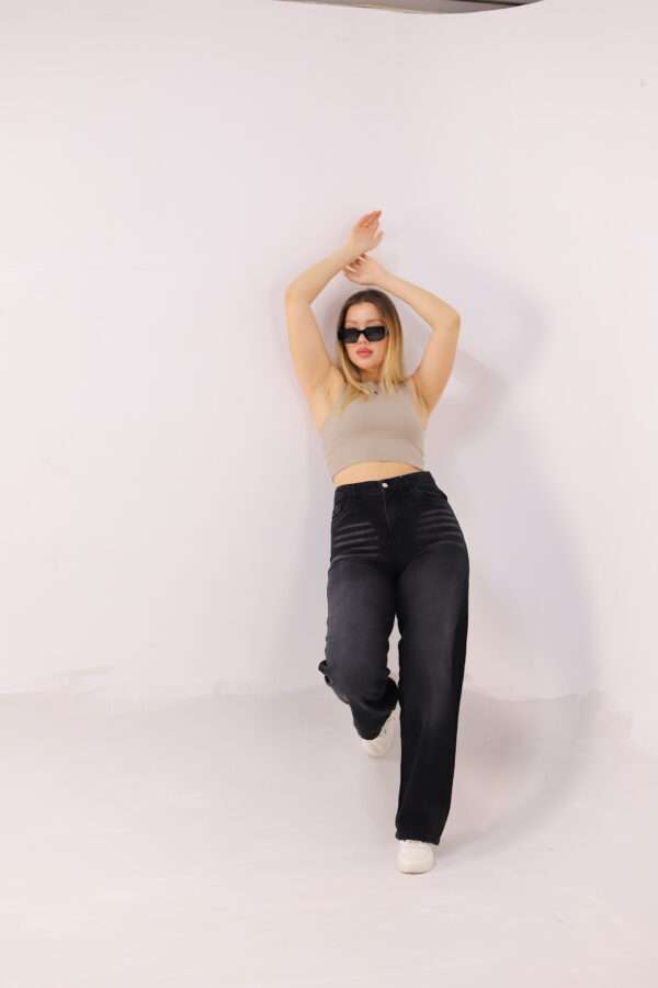 Wide Leg Jeans ( Gray ) - Image 3