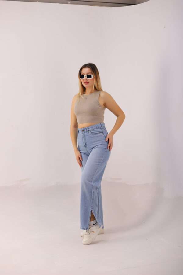 Wide Leg Jeans ( Open Leg ) ( Ice Blue ) - Image 23