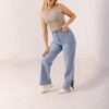 ⁦Wide Leg Jeans ( Open Leg ) ( Ice Blue )⁩ - الصورة ⁦21⁩