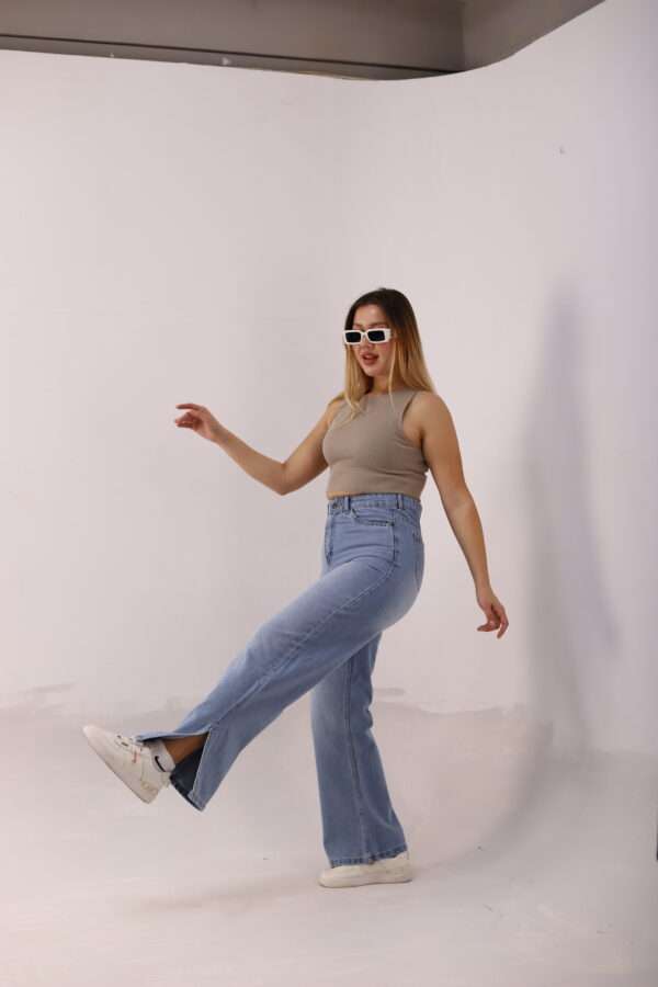 Wide Leg Jeans ( Open Leg ) ( Ice Blue ) - Image 20