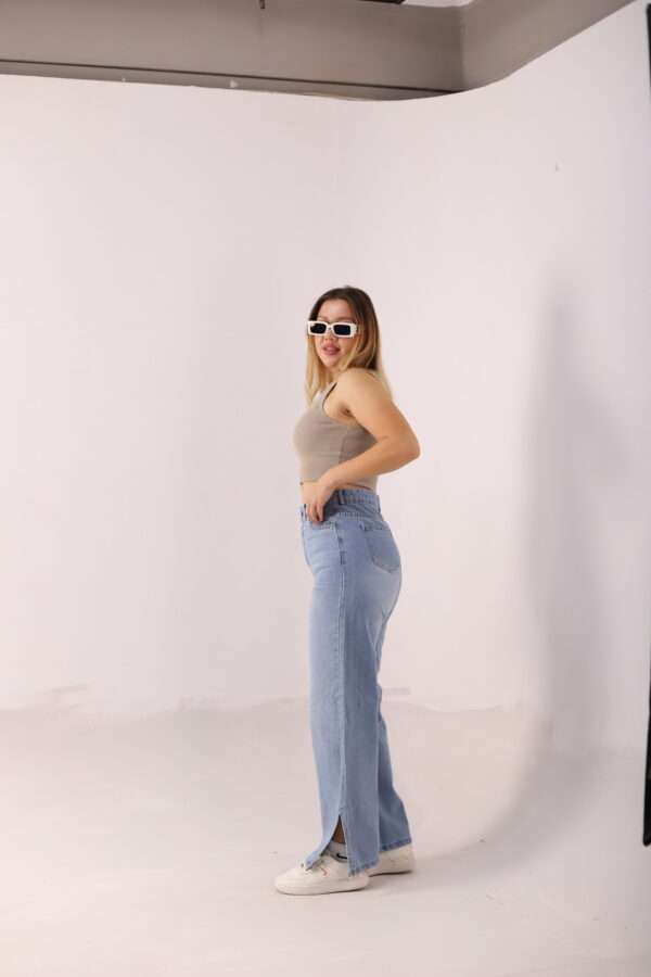 Wide Leg Jeans ( Open Leg ) ( Ice Blue ) - Image 19