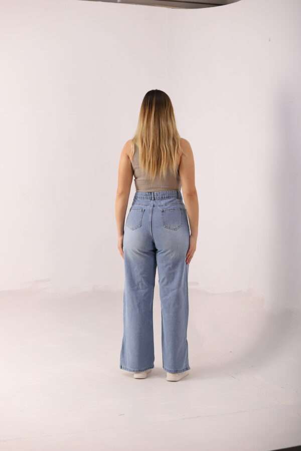 Wide Leg Jeans ( Open Leg ) ( Ice Blue ) - Image 17