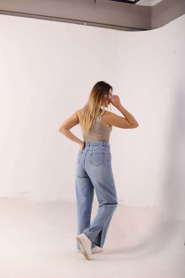 Wide Leg Jeans ( Open Leg ) ( Ice Blue ) - Image 15