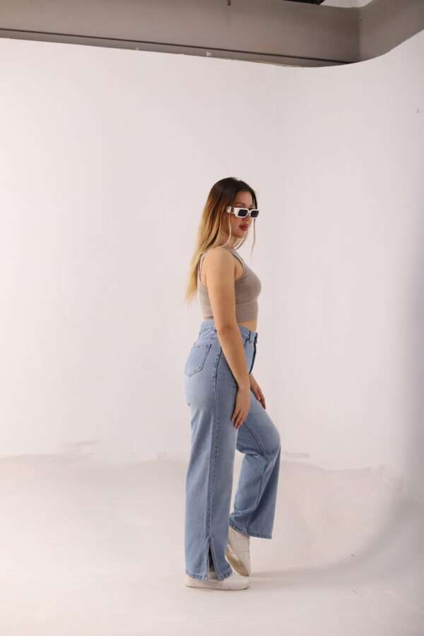Wide Leg Jeans ( Open Leg ) ( Ice Blue ) - Image 14