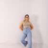 ⁦Wide Leg Jeans ( Open Leg ) ( Ice Blue )⁩ - الصورة ⁦10⁩