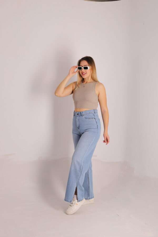 Wide Leg Jeans ( Open Leg ) ( Ice Blue ) - Image 7