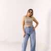 ⁦Wide Leg Jeans ( Open Leg ) ( Ice Blue )⁩ - الصورة ⁦4⁩