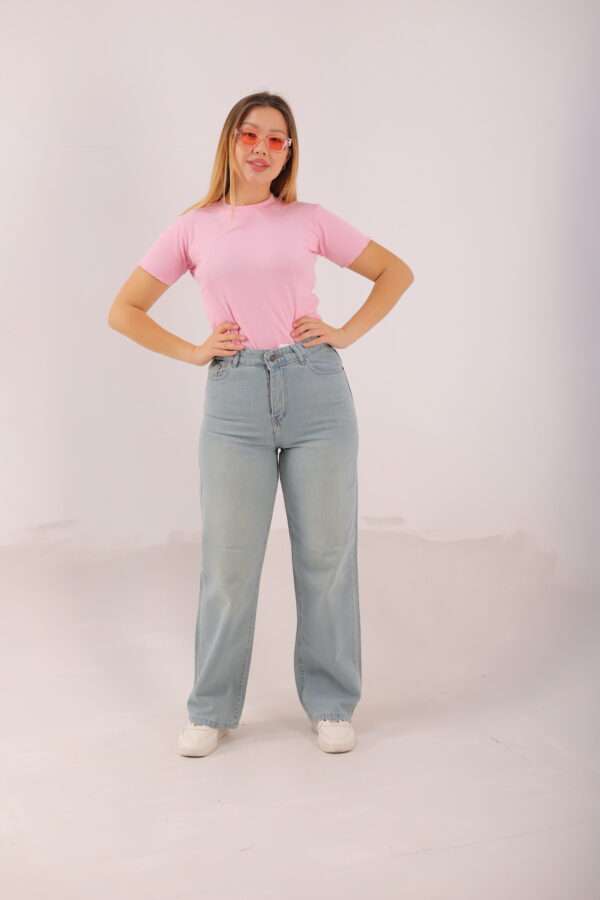 Wide Leg Jeans ( Light Blue Tint ) - Image 2