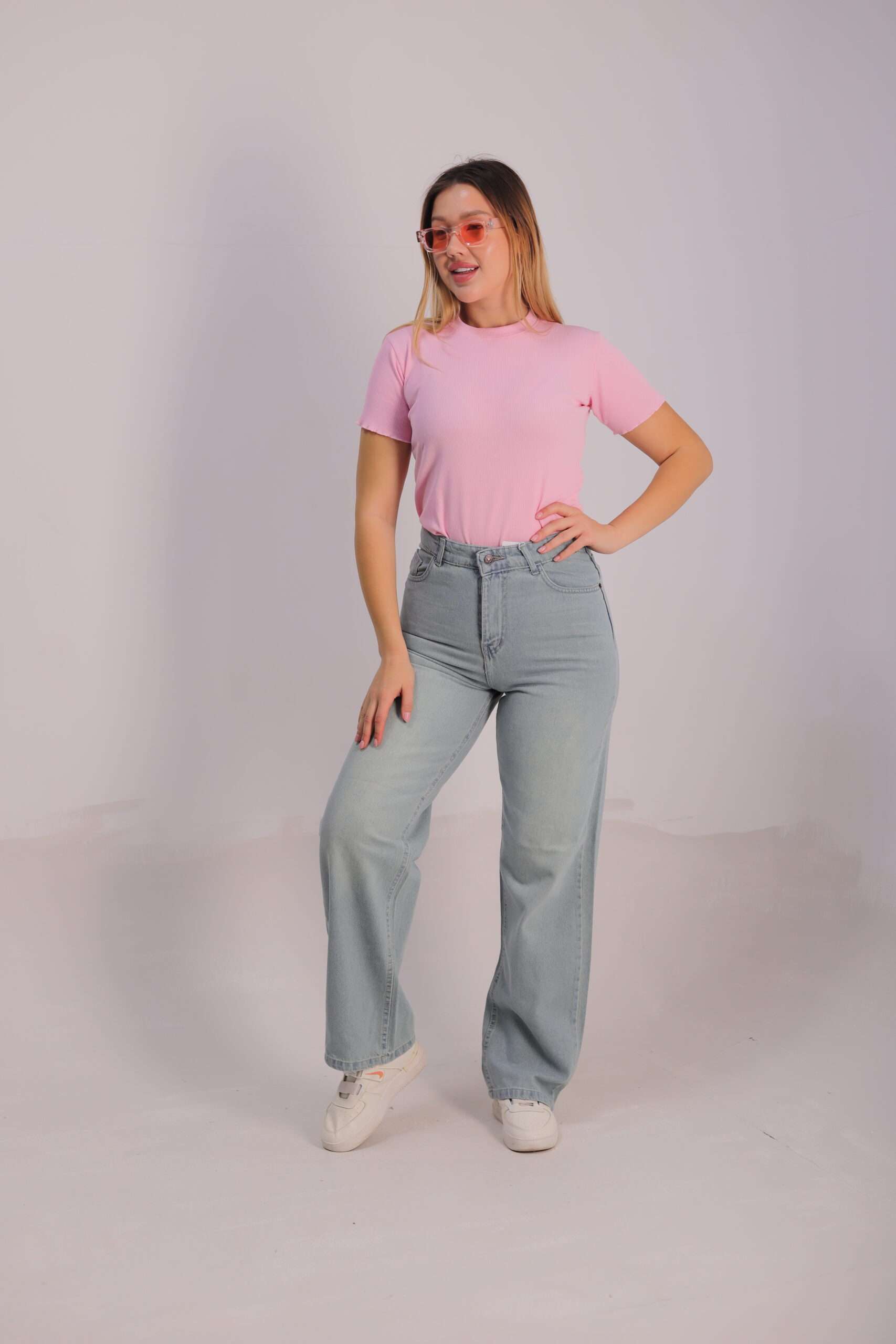 Wide Leg Jeans ( Light Blue Tint )
