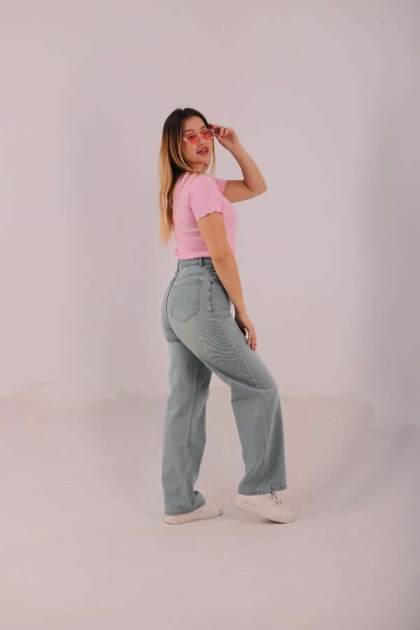 Wide Leg Jeans ( Light Blue Tint ) - Image 14