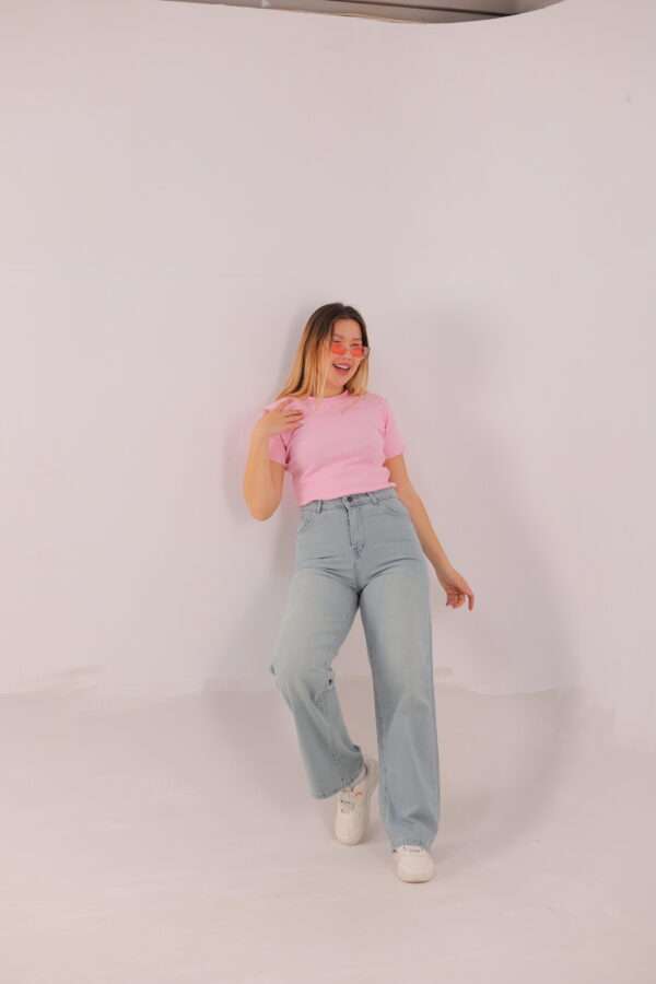 Wide Leg Jeans ( Light Blue Tint ) - Image 9