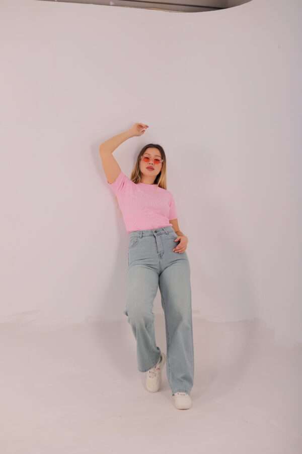 Wide Leg Jeans ( Light Blue Tint ) - Image 8