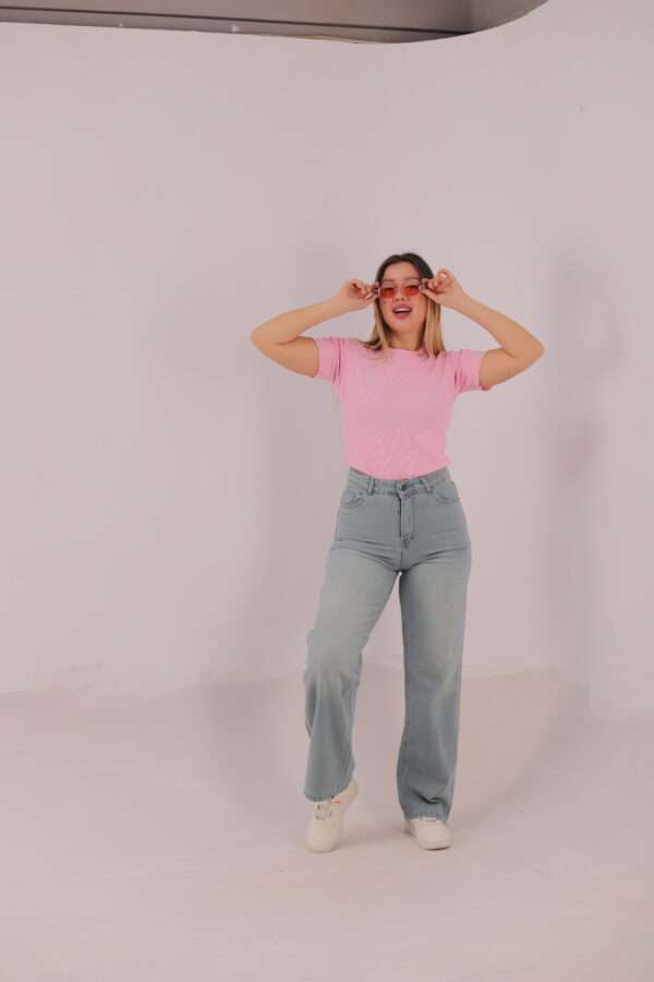 Wide Leg Jeans ( Light Blue Tint ) - Image 7