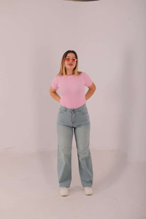 Wide Leg Jeans ( Light Blue Tint ) - Image 6