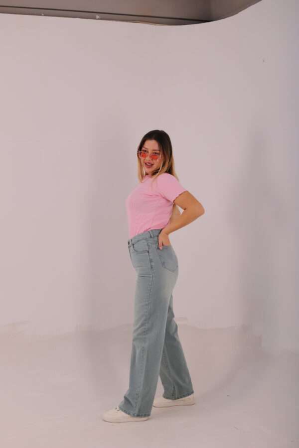 Wide Leg Jeans ( Light Blue Tint ) - Image 5