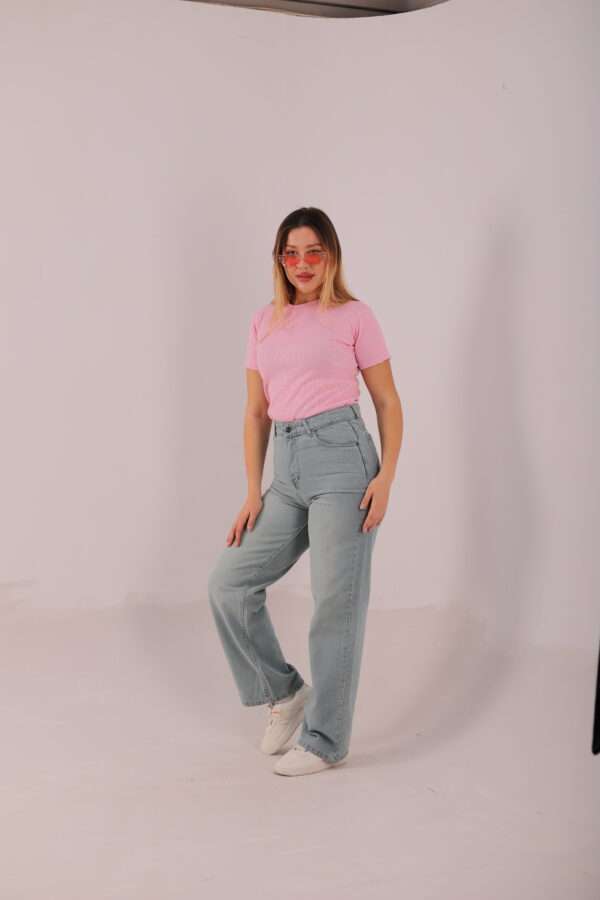 Wide Leg Jeans ( Light Blue Tint ) - Image 4