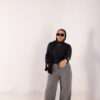 ⁦Wide Leg Melton ( Dark Gray )⁩ - الصورة ⁦15⁩