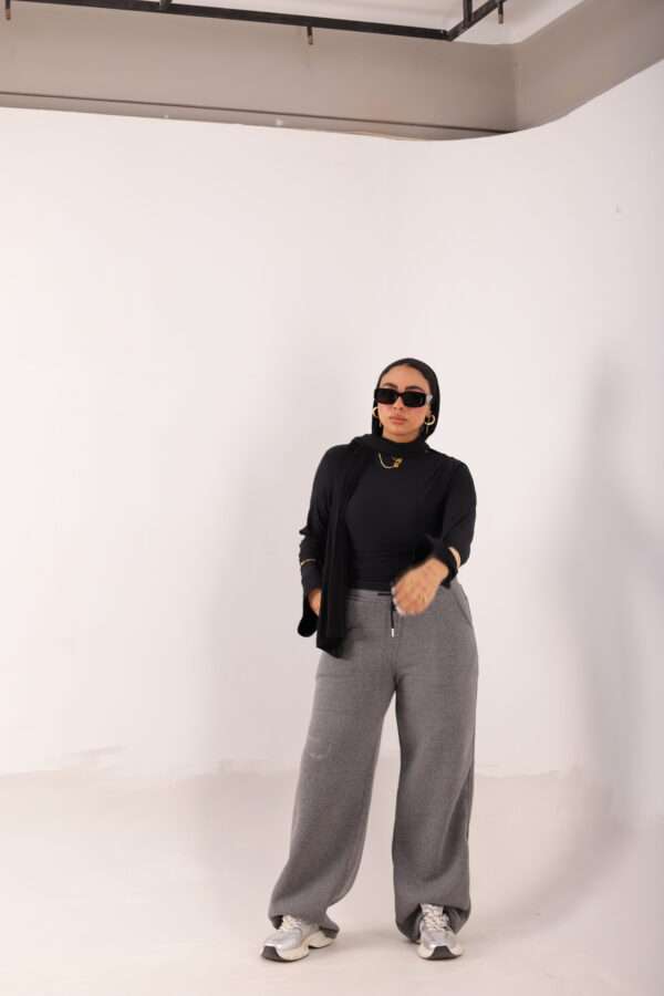 Wide Leg Melton ( Dark Gray ) - Image 15