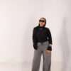 ⁦Wide Leg Melton ( Dark Gray )⁩ - الصورة ⁦14⁩
