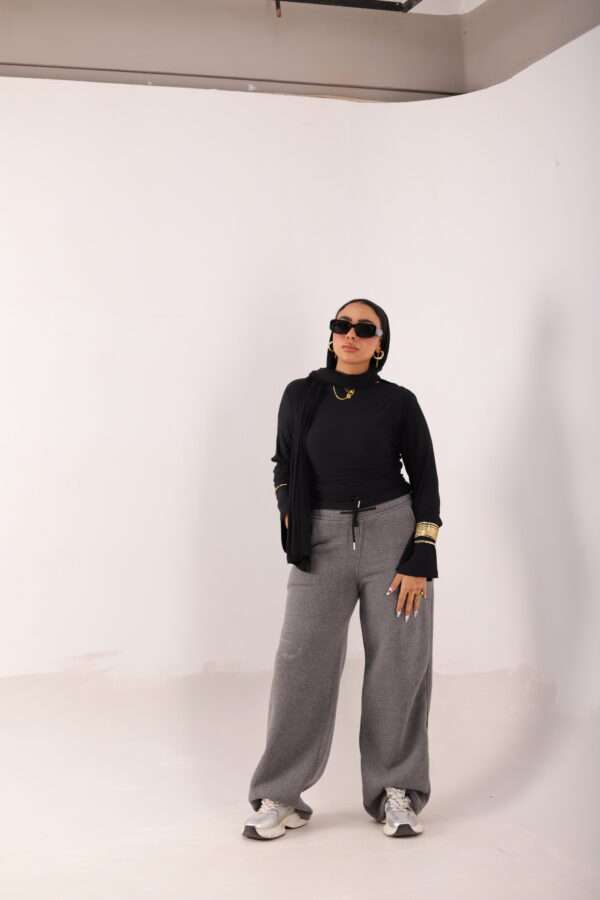Wide Leg Melton ( Dark Gray ) - Image 14