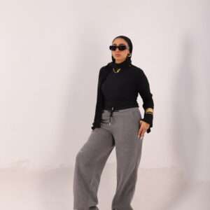 Wide Leg Melton ( Dark Gray )