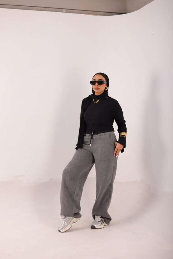 Wide Leg Melton ( Dark Gray )