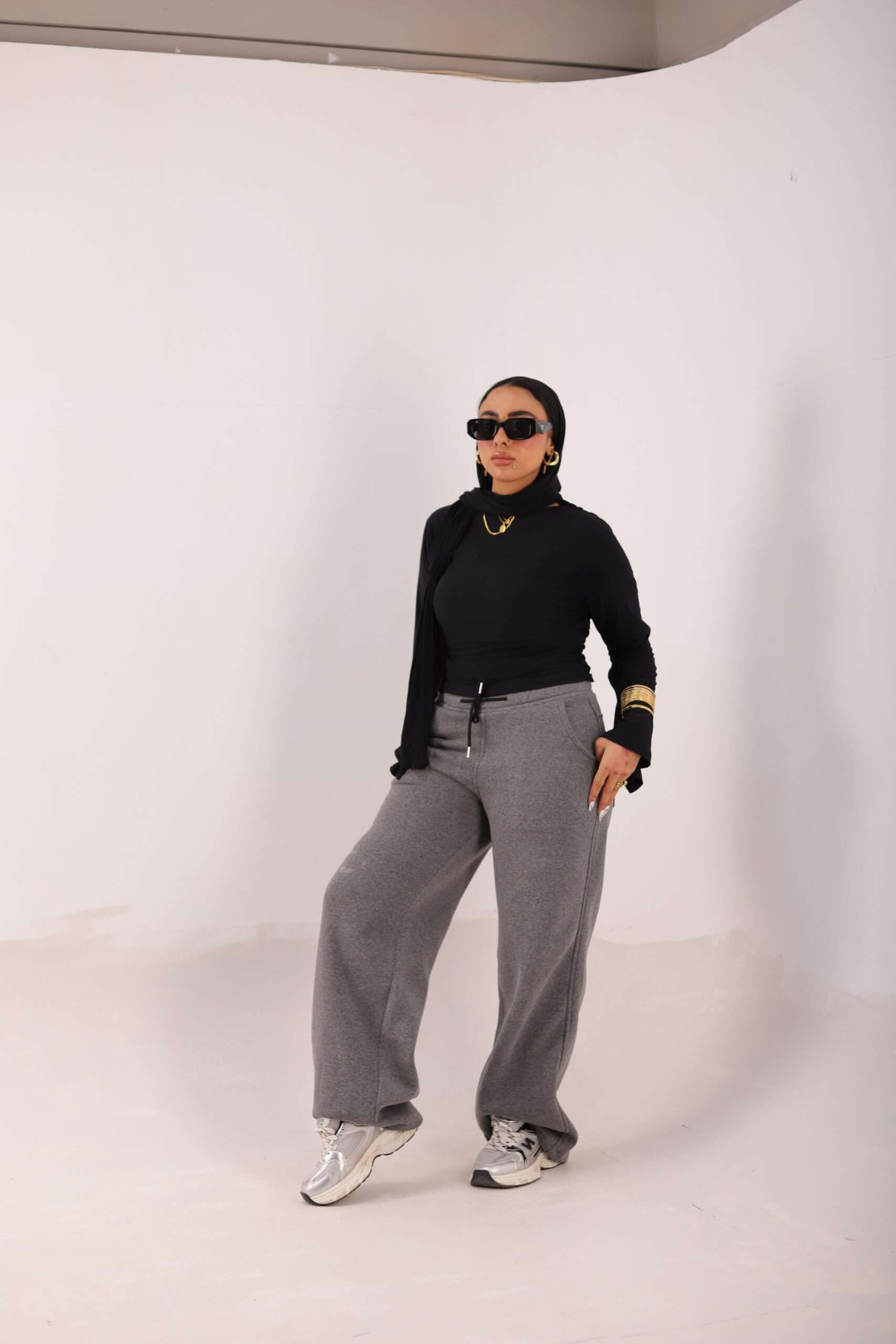 Wide Leg Melton ( Dark Gray )