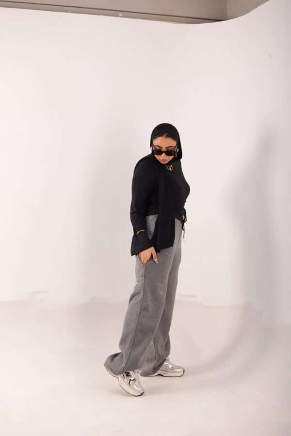 Wide Leg Melton ( Dark Gray ) - Image 12