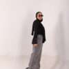 ⁦Wide Leg Melton ( Dark Gray )⁩ - الصورة ⁦11⁩