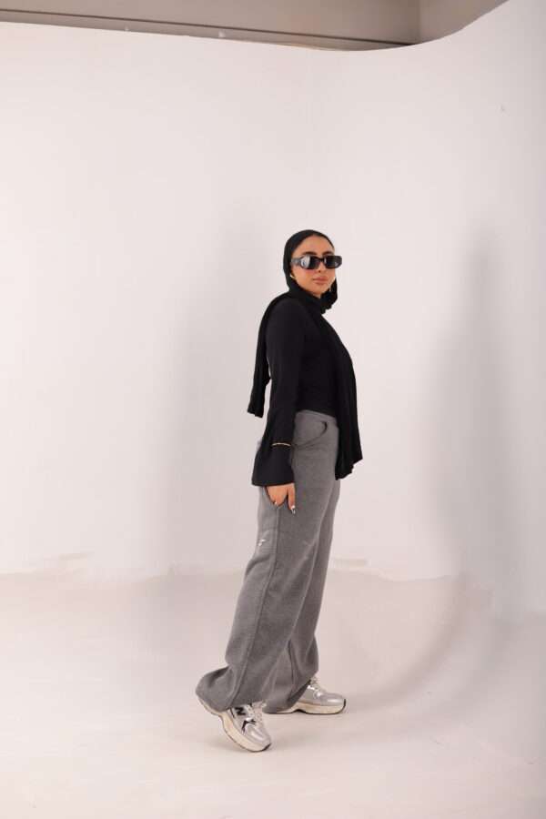 Wide Leg Melton ( Dark Gray ) - Image 11