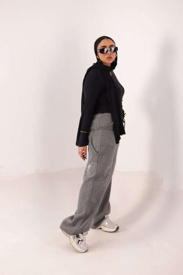 Wide Leg Melton ( Dark Gray ) - Image 9